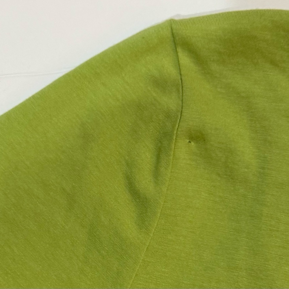 Green Ruched Neck Tee Shirt Lightweight Casual Short Sleeve XL - Picture 6 of 6